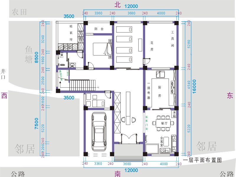 12米乘10米自建房图纸