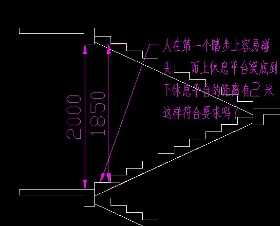 楼梯休息平台与休息平台的垂直规范距离?