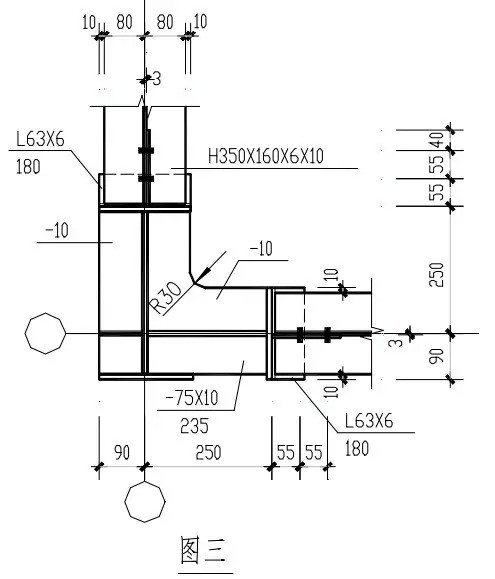 异型钢柱梁柱节点详图异型钢柱示意图受短肢剪力墙结构的启发,在钢